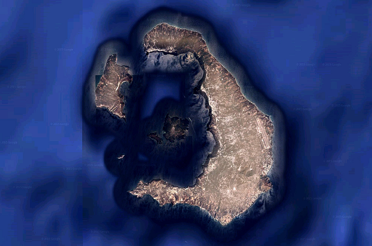 Santorini Island Satelite Photo