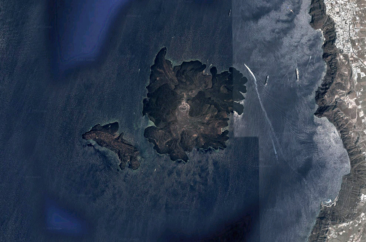 Santorini Island Satelite Photo